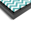 Wall art and Canvas artwork, Aqua & White Chevron, Clean