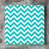 Wall art and Canvas artwork, Aqua & White Chevron, Clean