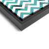 Wall art and Canvas artwork, Aqua & White Chevron, Dirty