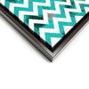 Wall art and Canvas artwork, Aqua & White Chevron, Dirty