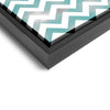 Wall art and Canvas artwork, Aqua & White Chevron, Smog