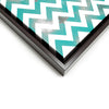 Wall art and Canvas artwork, Aqua & White Chevron, Smog