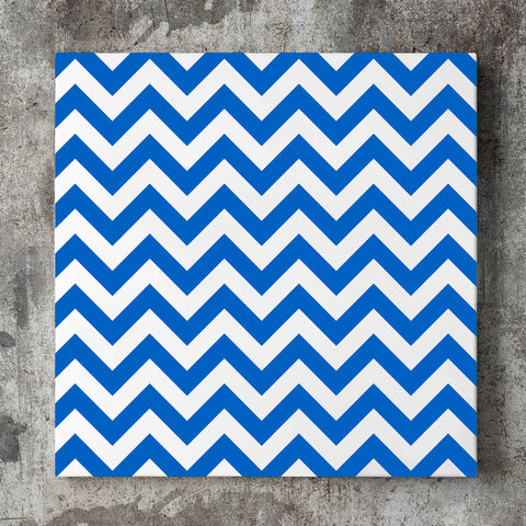 Wall art and Canvas artwork, Blue & White Chevron, Clean