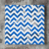 Wall art and Canvas artwork, Blue & White Chevron, Dirty