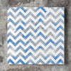 Wall art and Canvas artwork, Blue & White Chevron, Smog