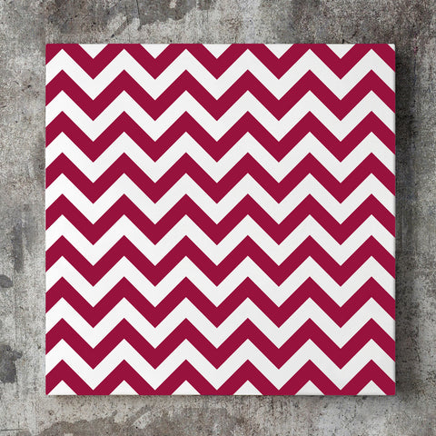 Wall art and Canvas artwork, Burgundy & White Chevron, Clean