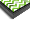 Wall art and Canvas artwork, Green & White Chevron, Dirty