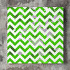Wall art and Canvas artwork, Green & White Chevron, Dirty