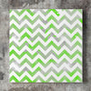 Wall art and Canvas artwork, Green & White Chevron, Smog