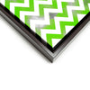 Wall art and Canvas artwork, Green & White Chevron, Smog
