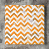 Wall art and Canvas artwork, Orange & White Chevron, Dirty