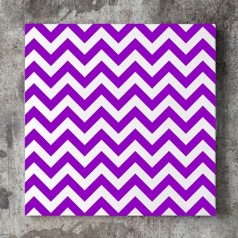 Wall art and Canvas artwork, Purple & White Chevron, Clean