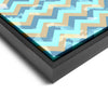 Wall art and Canvas artwork, Caribbean Blue, Sky Blue, and Sand Chevron, Bleach