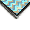 Wall art and Canvas artwork, Caribbean Blue, Sky Blue, and Sand Chevron, Bleach