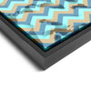 Wall art and Canvas artwork, Caribbean Blue, Sky Blue, and Sand Chevron, Stain