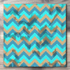 Wall art and Canvas artwork, Caribbean Blue, Sky Blue, and Sand Chevron, Stain