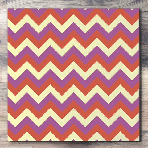 Wall art and Canvas artwork, Coral, Lavender, and Butter Chevron, Clean