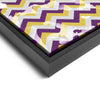 Wall art and Canvas artwork, Plum, Gold, and Silver Chevron, Bleach