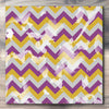 Wall art and Canvas artwork, Plum, Gold, and Silver Chevron, Bleach