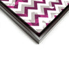 Wall art and Canvas artwork, Raspberry, Silver, and White Chevron, Bleach