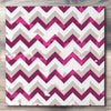 Wall art and Canvas artwork, Raspberry, Silver, and White Chevron, Bleach