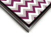 Wall art and Canvas artwork, Raspberry, Silver, and White Chevron, Clean