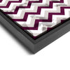 Wall art and Canvas artwork, Raspberry, Silver, and White Chevron, Stain