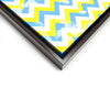 Wall art and Canvas artwork, Sky Blue, Yellow, and White Chevron, Bleach