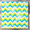 Wall art and Canvas artwork, Sky Blue, Yellow, and White Chevron, Bleach