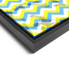 Wall art and Canvas artwork, Sky Blue, Yellow, and White Chevron, Stain