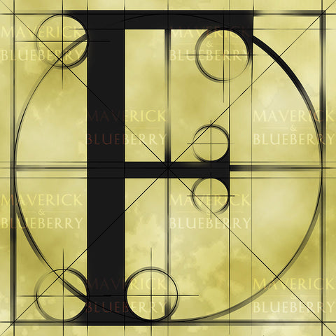 Canvas artwork monogram wall art letter F beige & black