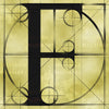 Canvas artwork monogram wall art letter F beige & black