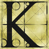 Canvas artwork monogram wall art letter K beige & black