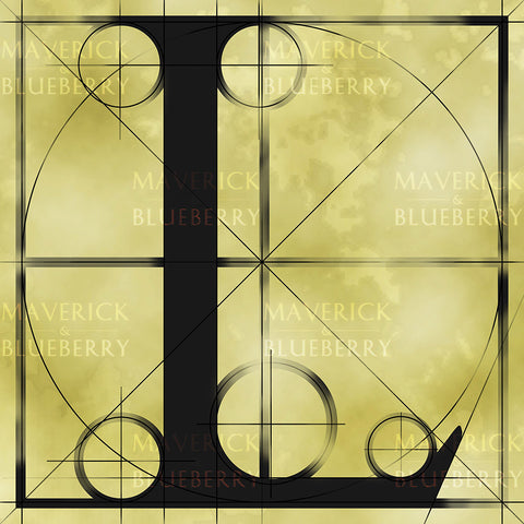 Canvas artwork monogram wall art letter L beige & black