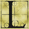 Canvas artwork monogram wall art letter L beige & black