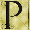 Canvas artwork monogram wall art letter P beige & black