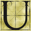 Canvas artwork monogram wall art letter U beige & black