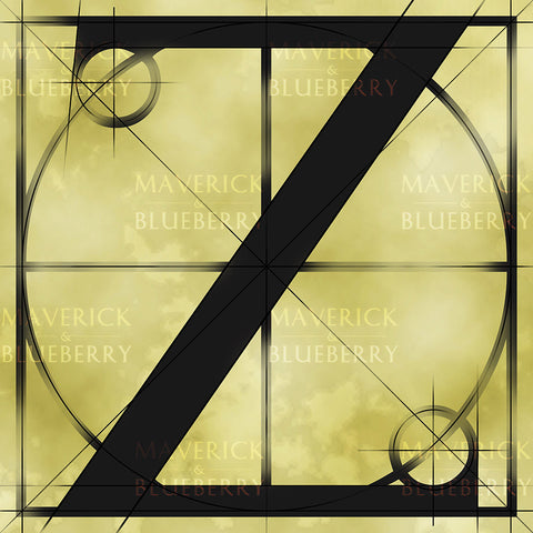 Canvas artwork monogram wall art letter Z beige & black