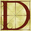 Canvas artwork monogram wall art letter D beige & rust