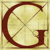 Canvas artwork monogram wall art letter G beige & rust
