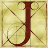 Canvas artwork monogram wall art letter J beige & rust