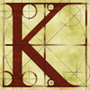 Canvas artwork monogram wall art letter K beige & rust