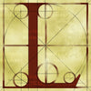 Canvas artwork monogram wall art letter L beige & rust