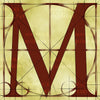 Canvas artwork monogram wall art letter M beige & rust