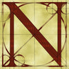 Canvas artwork monogram wall art letter N beige & rust