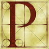 Canvas artwork monogram wall art letter P beige & rust