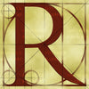 Canvas artwork monogram wall art letter R beige & rust