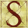 Canvas artwork monogram wall art letter S beige & rust
