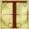 Canvas artwork monogram wall art letter T beige & rust