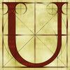 Canvas artwork monogram wall art letter U beige & rust